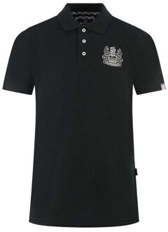 Unisex Volwassen Gekleed Mouw Polo Shirt (Zwart) - maat M