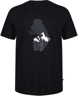 Unisex volwassen Grivola rug T-shirt met opdruk (Zwart) - maat