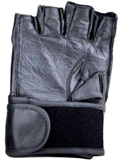 Unisex volwassen leren vechtsport bokshandschoenen Zwart - XL