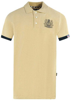 Unisex Volwassen Merken Kraag Polo Shirt (Beige) - maat