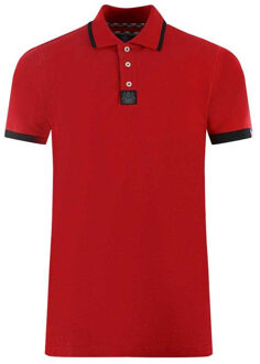 Unisex Volwassen Tipped Branded Schouder Polo Shirt (Rood)