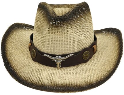 Unisex Volwassen Western Cowboy Hoed Mannen En Vrouwen Effen Kleur Toevallige Hoed Dames Zomer Strand Reizen Hoed Retro Cowboy Hoed czapka Beige