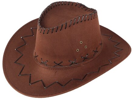 Unisex volwassen western cowboy hoed mannen en vrouwen effen kleur toevallige hoed dames zomer strand reizen hoed retro cowboy hoed czapka koffie