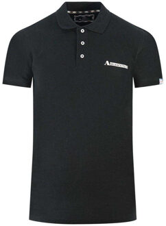 Unisex Volwassenen Geverfde Logo Polo Shirt (Zwart) - maat S