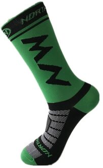 Unisex Vrouwen Fietsen Sokken Comfortabele Ademende Mannen Sport Fietsen Running Sokken donker groen