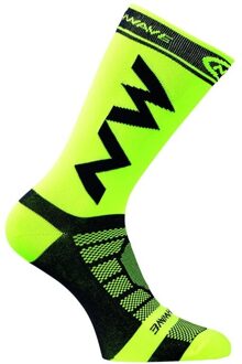 Unisex Vrouwen Fietsen Sokken Comfortabele Ademende Mannen Sport Fietsen Running Sokken fluorescerende groen