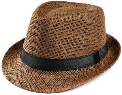 Unisex Vrouwen Mannen Mode Zomer Casual Beach Trendy Zon Straw Panama Jazz Hoed Cowboy Fedora Hoed Gangster Cap шляпа koffie