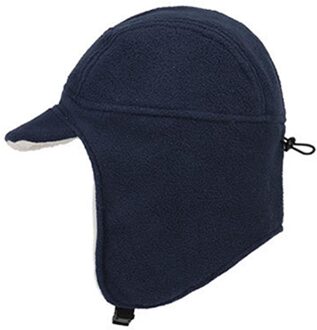 Unisex Warm Houden Verstelbare Ski Cap Reizen Sport Lam Cashmere Winddicht Zachte Outdoor Gesp Volwassen Fietsen Winter Draagbare saffier blauw