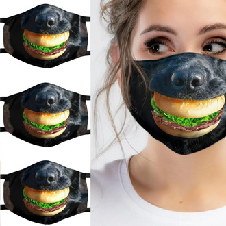 Unisex washable Funny Animal Print Mask Cotton Dustproof Topmask Pollution Face Reusable Face Mask Reusable Mouth Cover Masks