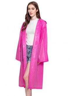 Unisex Wegwerp Waterdichte Thicken Hooded Outdoor Reizen Lange Regenjas Poncho Wegwerp Beschermende Regenjas Poncho Wegwerp Roze
