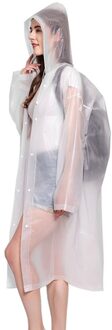 Unisex Wegwerp Waterdichte Thicken Hooded Outdoor Reizen Lange Regenjas Poncho Wegwerp Beschermende Regenjas Poncho Wegwerp wit