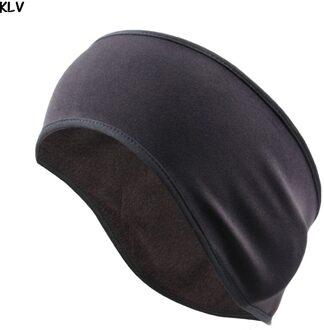 Unisex Winter Oor Warmer Cover Hoofdband Faux Fleece Gevoerde Koud Weer Oorbeschermers Haarband Fietsen Sport Therml Tulband zwart
