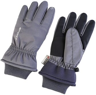 Unisex Winter Warme Waterdichte Handschoenen Outdoor Fietsen Rits Touch-Screen Handschoenen Warm Motorcycle Winter Herfst Fiets Handschoenen grijs
