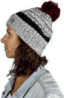 Unisex Wintermuts met Pompon en lichte Fleecevoering - maat Rood