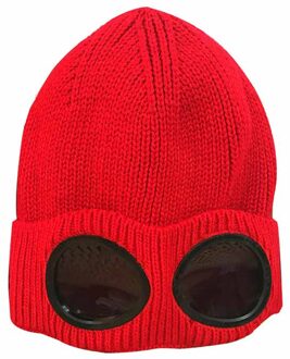 Unisex Wol Gebreide Bril Beanie, leisure Thermische Pluizige Warme Herfst Winter Hoed Sport Cap Warmte Keeper Oor Sneeuw Koude Protector QJ2310R