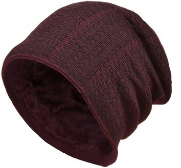 Unisex Wol Plus Fluwelen Winter Warm Houden Outdoor Casual Korte Wollen Muts Beanie Unisex Beanie Hoed Gebruik In Lente En herfst #40 rood