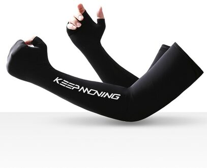 Unisex Zomer Buiten Rijden Handschoenen Vissen Zonnebrandcrème Ijs Zijde Mouwen Ademend Sneldrogend Reflecterende Lange Ice Mouwen zwart