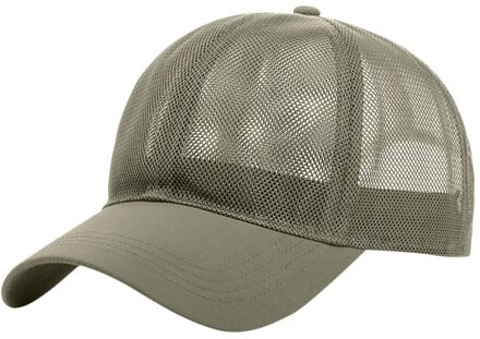 Unisex Zomer Effen Kleur Baseball Cap Outdoor Mesh Ademend Comfortabele Sport Cap Verstelbare Zonnehoed # P30 khaki