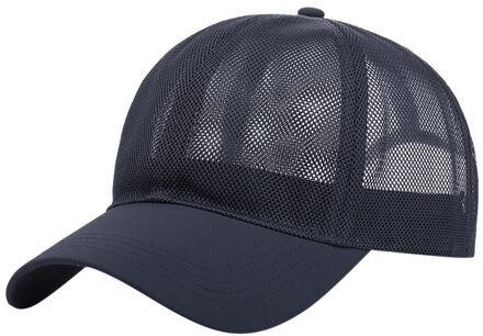 Unisex Zomer Effen Kleur Baseball Cap Outdoor Mesh Ademend Comfortabele Sport Cap Verstelbare Zonnehoed # P30 Marineblauw