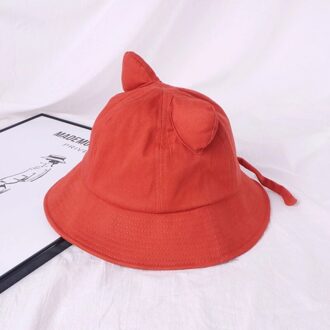 Unisex Zomer Emmer Hoed Zon Bescherming Vrouwen Leuke Kat Oren Hoeden Casual Visser Hoed Geel Caps Rood