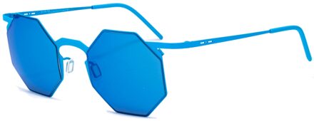 Unisex Zonnebril 47/23/135 mm Metaal Blauw