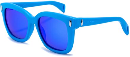 Unisex Zonnebril 56/16/145 mm Acetaat Blauw - One Size