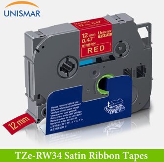 Unismar 12Mm * 4M TZ-231 Satijnen Lint Tapes Goud Op Roze TZ-RE34 Tz Tape Compatibel Brother P-touch Printers PT-D200 Pt-D210 goud on rood
