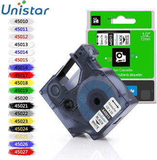 Unistar 45013 Compatible for Dymo D1 12mm 6mm 9mm 19mm 45018 40913 45803 53713 Label Tape for Dymo Label Manager LM160 280 45010