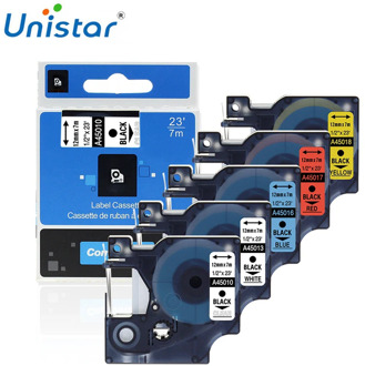 Unistar Multicolor 45013 40913 45018 45016 Compatible 12mm for Dymo D1 Label Tapes for Dymo LM160 LM280 Dymo PNP 45013