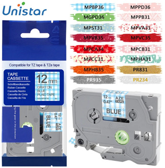 Unistar TZe-231 31 Colors tze-231 TZe231 Tz-231 tze231 Compatible for Brother P-touch Printer tze tape 12mm P touch Label Maker