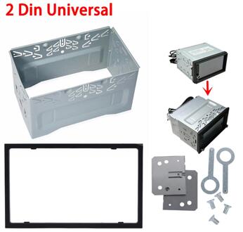Unit 2 Din Kooi Radio Voertuig Case Auto Montage Dvd-speler Frame Montageplaat Plastic Panel Met Hardware Accessoire Voor auto 'S