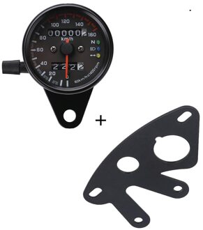 Universal 12V Motorfiets Snelheidsmeter Kilometerteller Motorcycle Dual Speed Meter Met Led Indicator Snelheidsmeter Bike met haakje-A