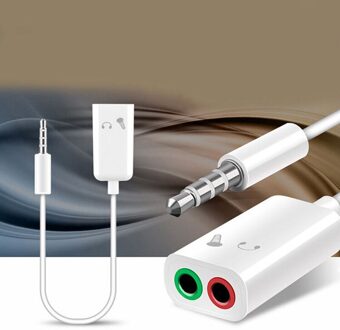 Universal 3.5Mm 2 In1 Audio Headset Mic Splitter Kabel Adapter Voor Audio Splitter Kabel Adapter Jack Voor Headset Oortelefoon telefoon