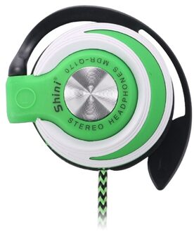 Universal 3.5Mm Wired Hoofdtelefoon Hifi Stereo Metal Koptelefoon Zware Bas Headset Over-Ear Verstelbare Oorhaak Oortelefoon Voor telefoon groen