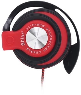 Universal 3.5Mm Wired Hoofdtelefoon Hifi Stereo Metal Koptelefoon Zware Bas Headset Over-Ear Verstelbare Oorhaak Oortelefoon Voor telefoon Rood