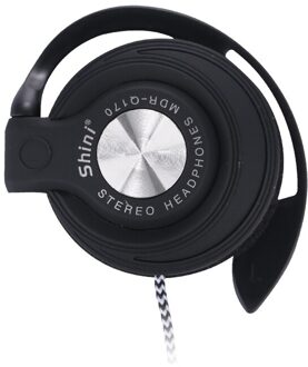 Universal 3.5Mm Wired Hoofdtelefoon Hifi Stereo Metal Koptelefoon Zware Bas Headset Over-Ear Verstelbare Oorhaak Oortelefoon Voor telefoon zwart