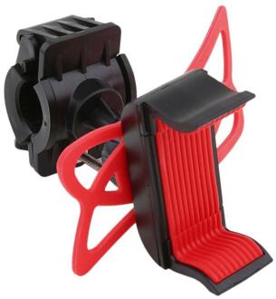 Universal 360 Graden Draaibare Fiets Motorfiets Handlebar Mount Houder Mobiele Telefoon Houder Met Siliconen Ondersteuning Band rood