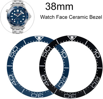 Universal 38mm Watch Face Ceramic Bezel Insert Watch Cover Watches Replace Accessories Black/Blue Color