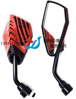Universal 8MM 10MM dirt pit bike moto cross accessoires scooter side spiegels moto achteruitkijkspiegel elektrische moto rcycle achteruitkijkspiegel Rood