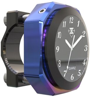 Universal Aluminium 4 Kleur 7/8Inch 1Inch Motorfiets Lichtgevende Stuurhouder Klok Horloge Thermometer Cnc Chrome motorfiets 1AA802886-1-BBK