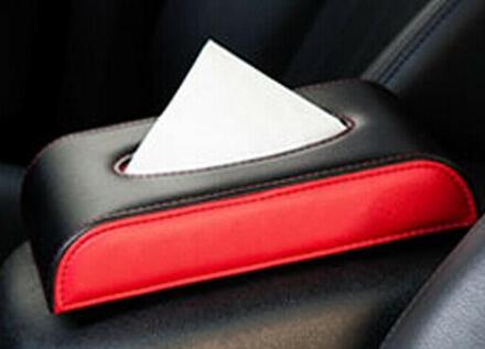 Universal Black Pu Lederen Auto Tissue Box Cover Servet Papier Houder Handdoek TYPE1
