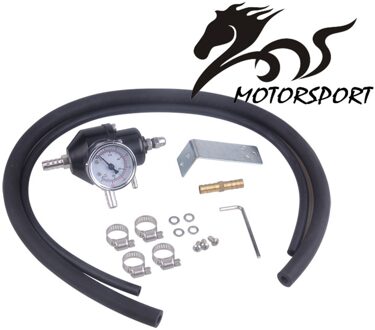 Universal Car Verstelbare Fuel Pressure Regulator Met Gauge Zwart