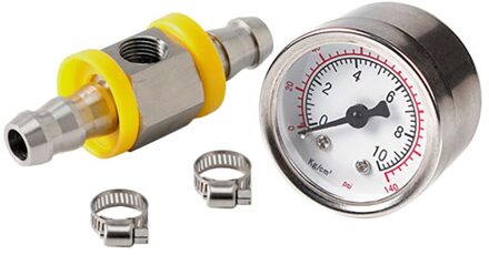 Universal Fuel Pressure Gauge 1/8 Npt (140 Psi) met 3/8 Inch Brandstof Lijn Brandstof Druk Gauge Sensor T-Fitting Adapter