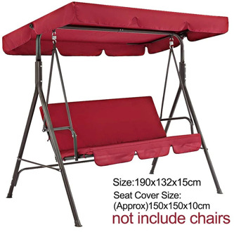 Universal Garden Chair Dustproof 3-Seater Outdoor Cover Red Terrace Swing 2 Pieces / Set