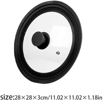 Universal Keuken Pan Deksel Gehard Glas Siliconen Velg 9.5Inch 10Inch 11Inch Voor Pot Steelpan Stoom Vent Veilig koken Accessoires zwart