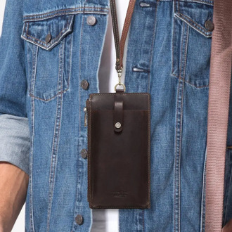 Universal Leather Cell Phone Bag Multifunction Card Pocket Wallet High Quality Neck Strap Shoulder Bag For iPhone