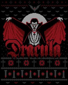 Universal Monsters Dracula Kerst T-Shirt - Zwart - S