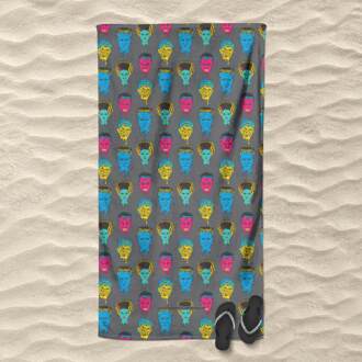 Universal Monsters Franks Bride Mixed Pattern Beach Towel