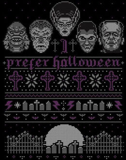 Universal Monsters I Prefer Halloween Dames Kerst T-Shirt - Zwart - S