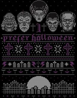 Universal Monsters I Prefer Halloween Kerst T-Shirt - Zwart - 3XL